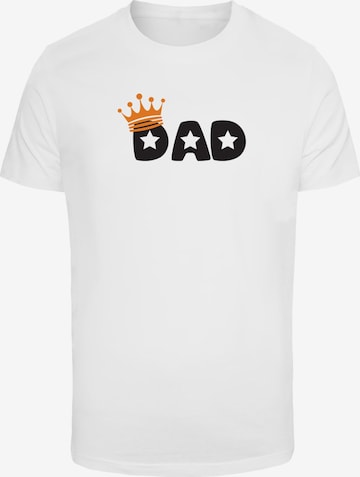 Merchcode Shirt 'Fathers Day - King Dad' in Weiß: Vorderseite