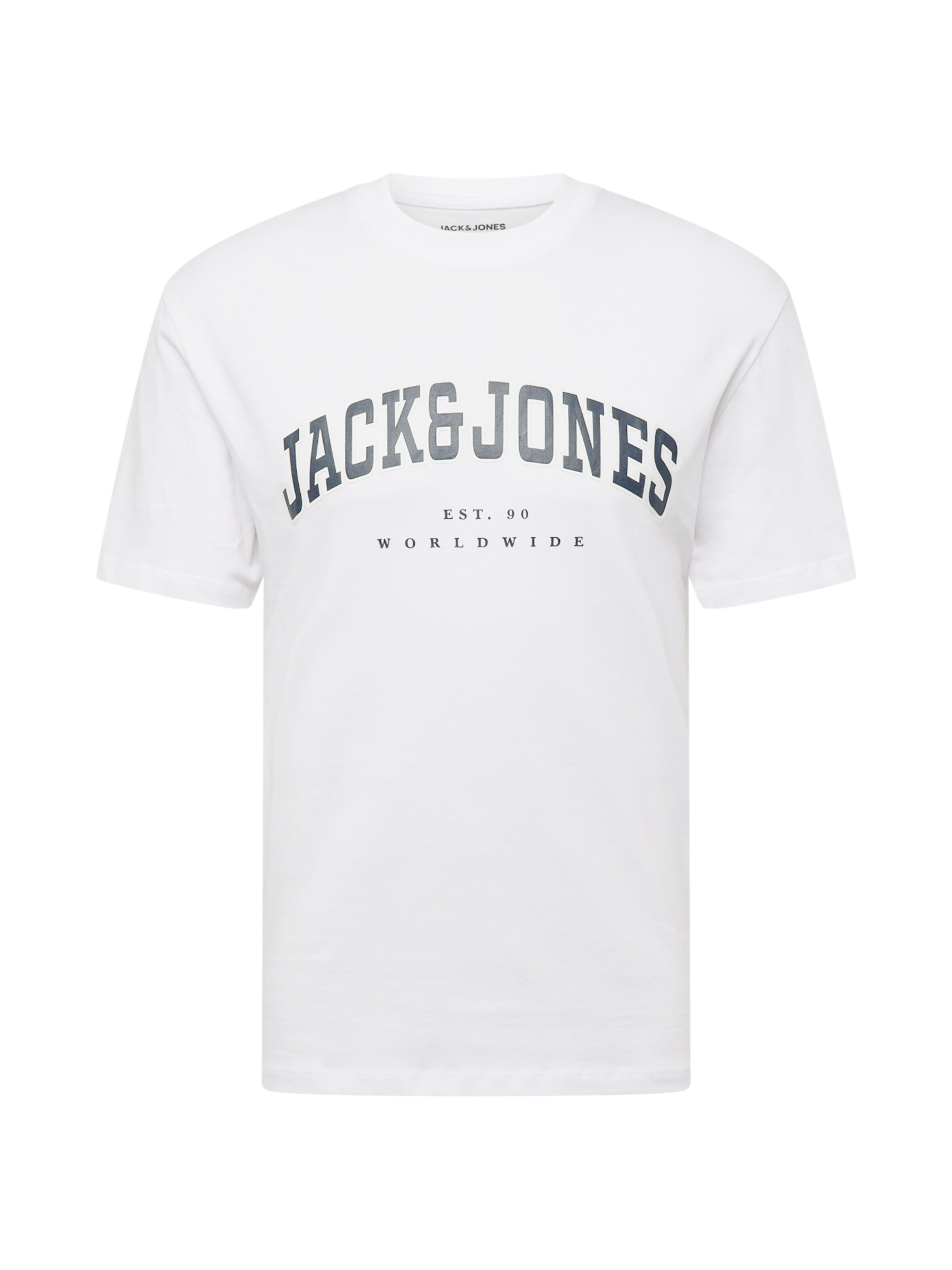JACK & JONES Μπλουζάκι 'JJECaleb' σε λευκό: μπροστά
