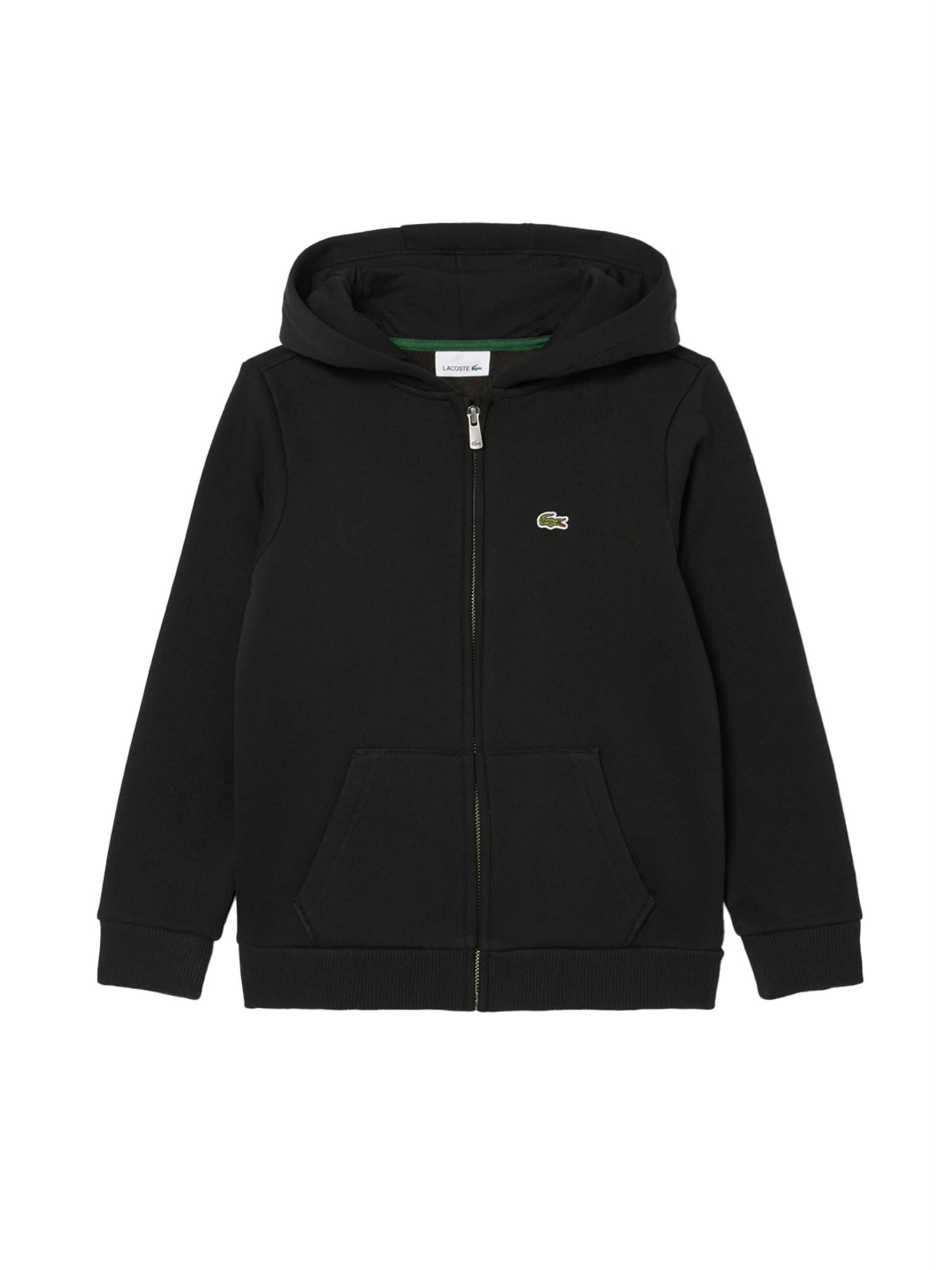 Veste de survêtement LACOSTE en noir : devant