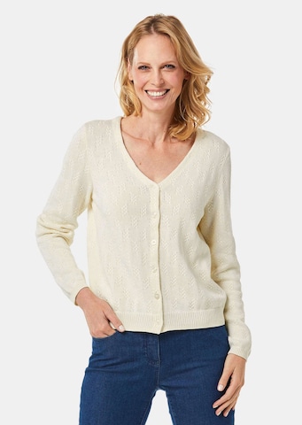 Goldner Strickjacke in Beige: Vorderseite