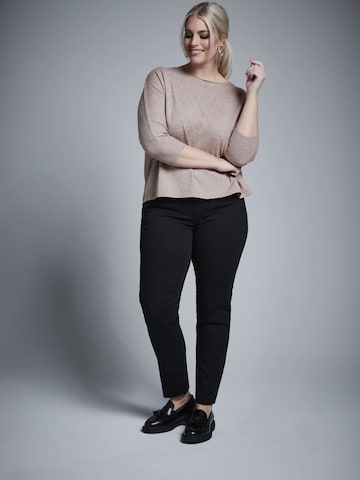 Rock Your Curves by Angelina K. Pullover in Beige