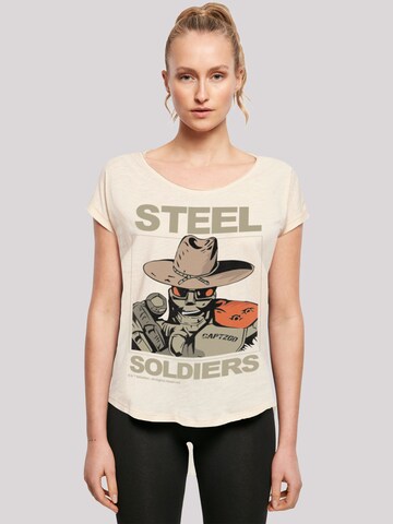 T-shirt 'Retro Gaming STEEL SOLDIERS' F4NT4STIC en beige : devant