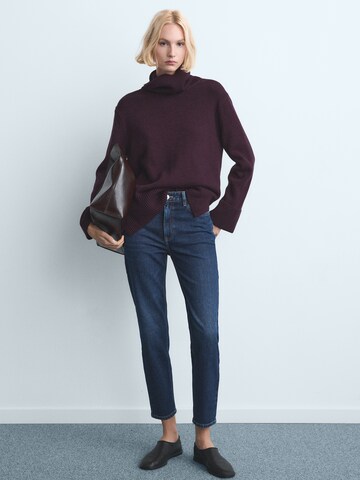 MANGO Slimfit Kavbojke 'NEWMOM' | modra barva