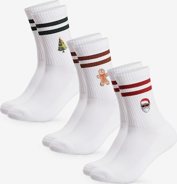 Occulto Socks 'Rudolph' in White: front