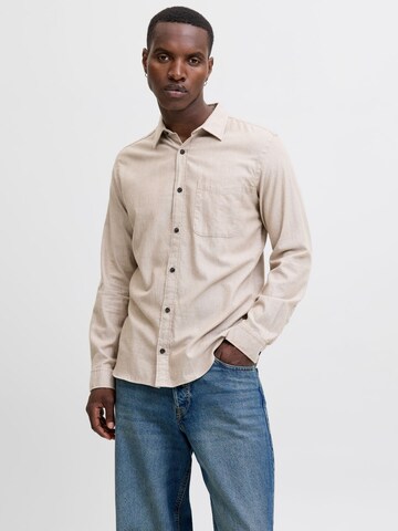 JACK & JONES Regular Fit Hemd 'JJECLASSIC' in Beige: Vorderseite