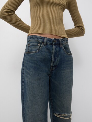 Wide Leg Jean Pull&Bear en bleu