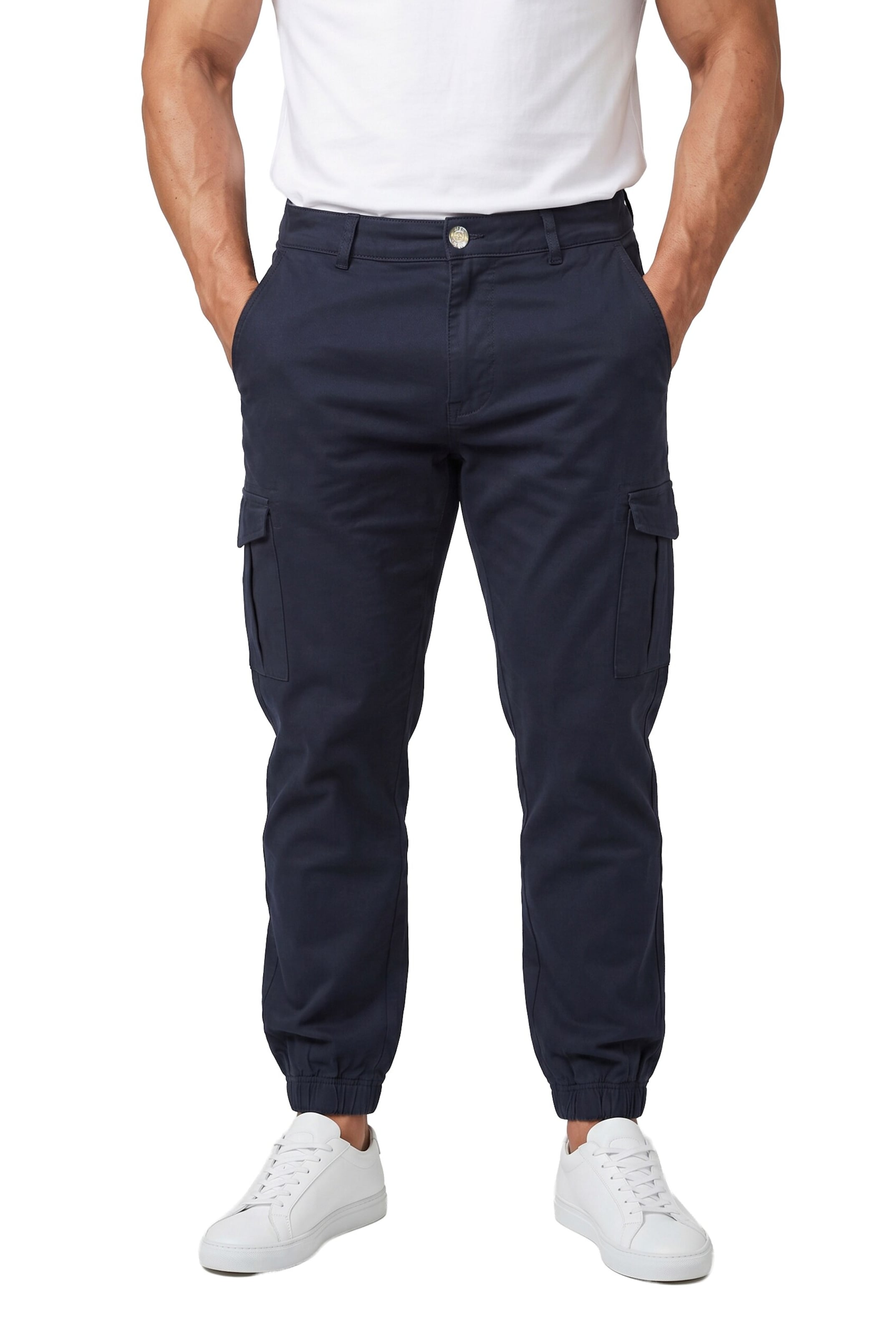 Men Plus Regular Cargo trousers in Blue