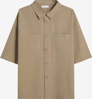 BershkaComfort Fit Košulja - bež boja: prednji dio