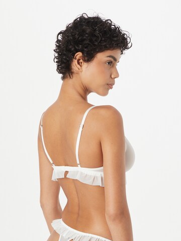 Lindex Triangle Bra 'Ivy Flounce' in White