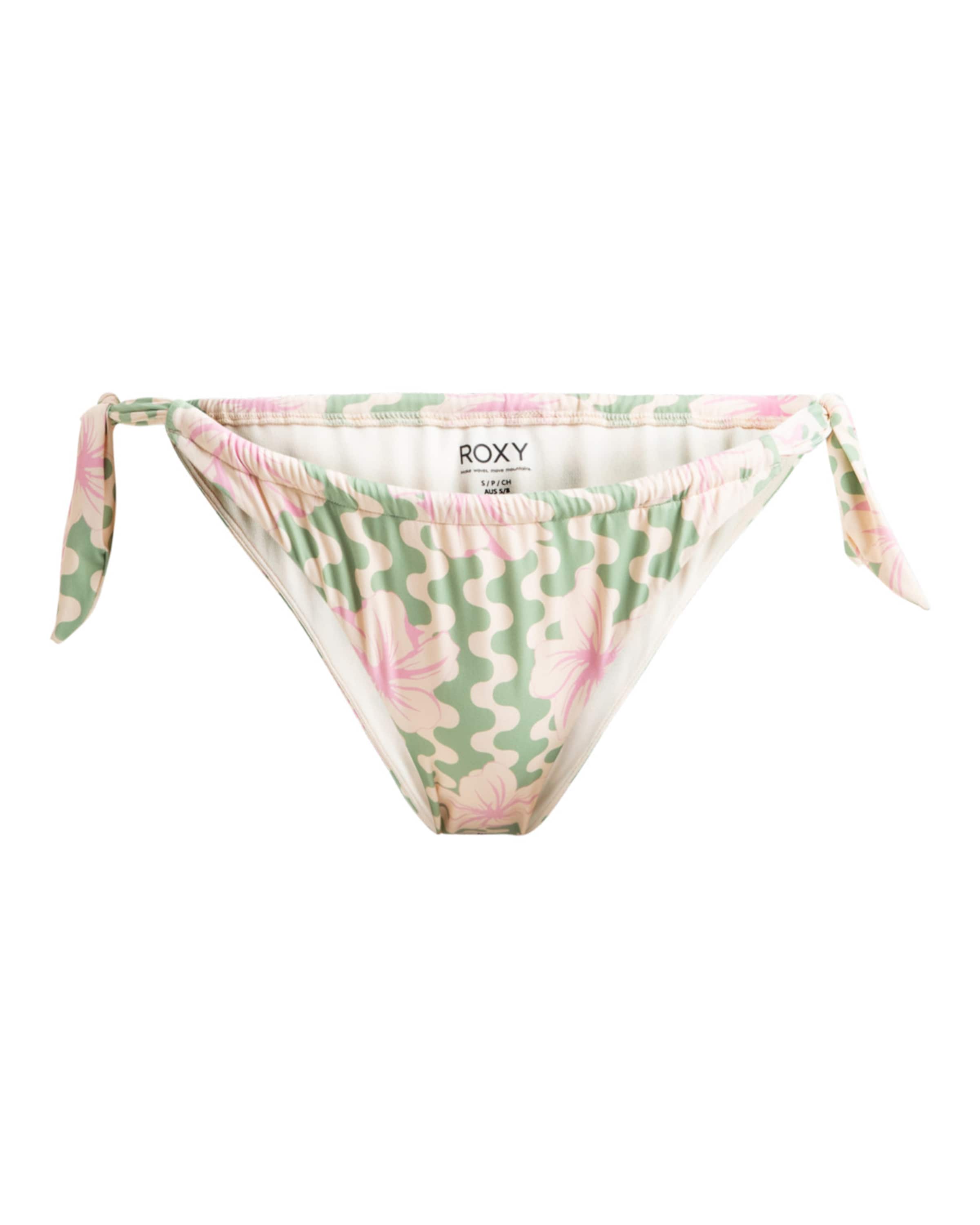 ROXY Bas de bikini 'Hibiscus Daze' en vert / rose clair, Vue avec produit