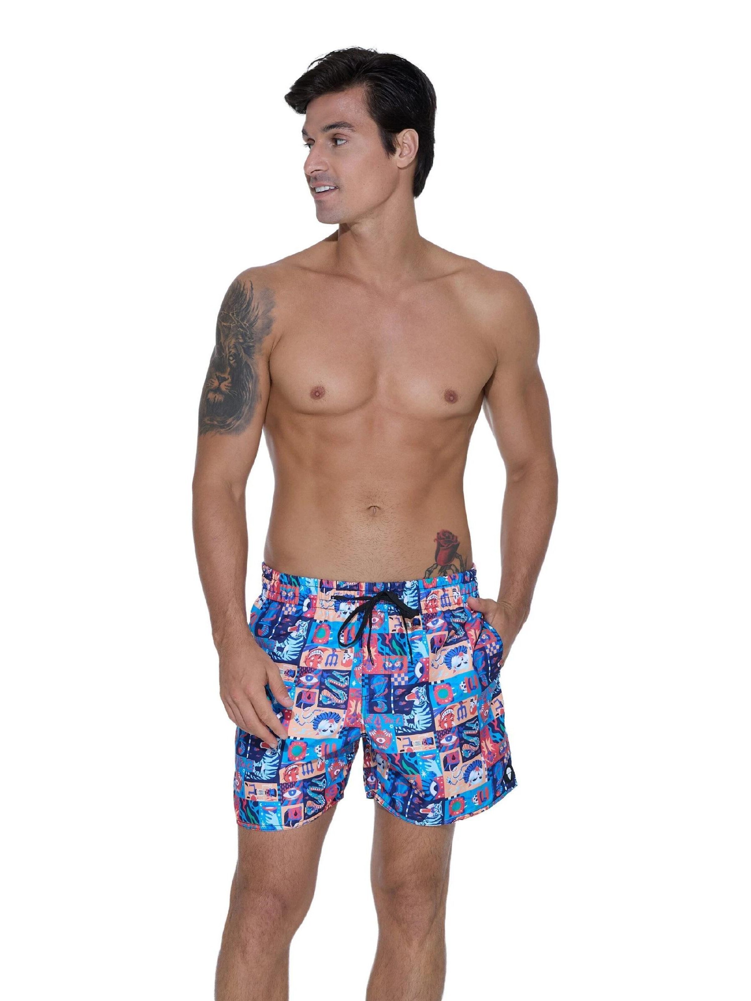69Slam - Bermudas 'BAÑADOR SAMOA CINTURA ELÁSTICA WEIRD BLOCK' en Mezcla de colores