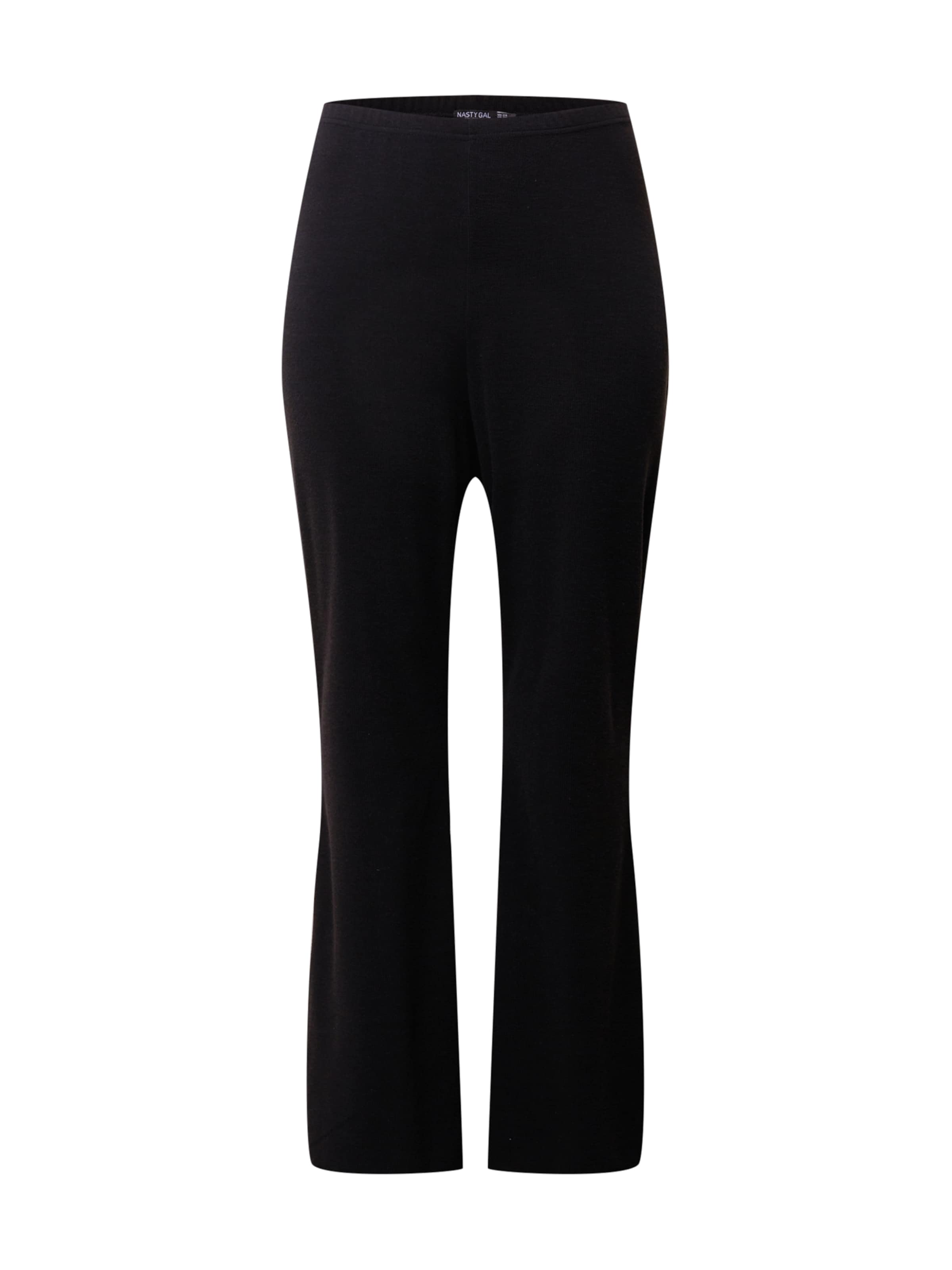 Nasty Gal Plus Boot cut Trousers in Black: front