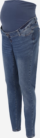 Mamalicious Curve Slimfit Jeans 'PARIS' in Blauw: voorkant