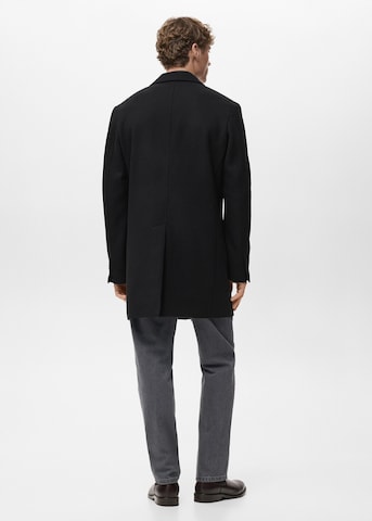 MANGO MAN Mantel 'Hake' in Schwarz