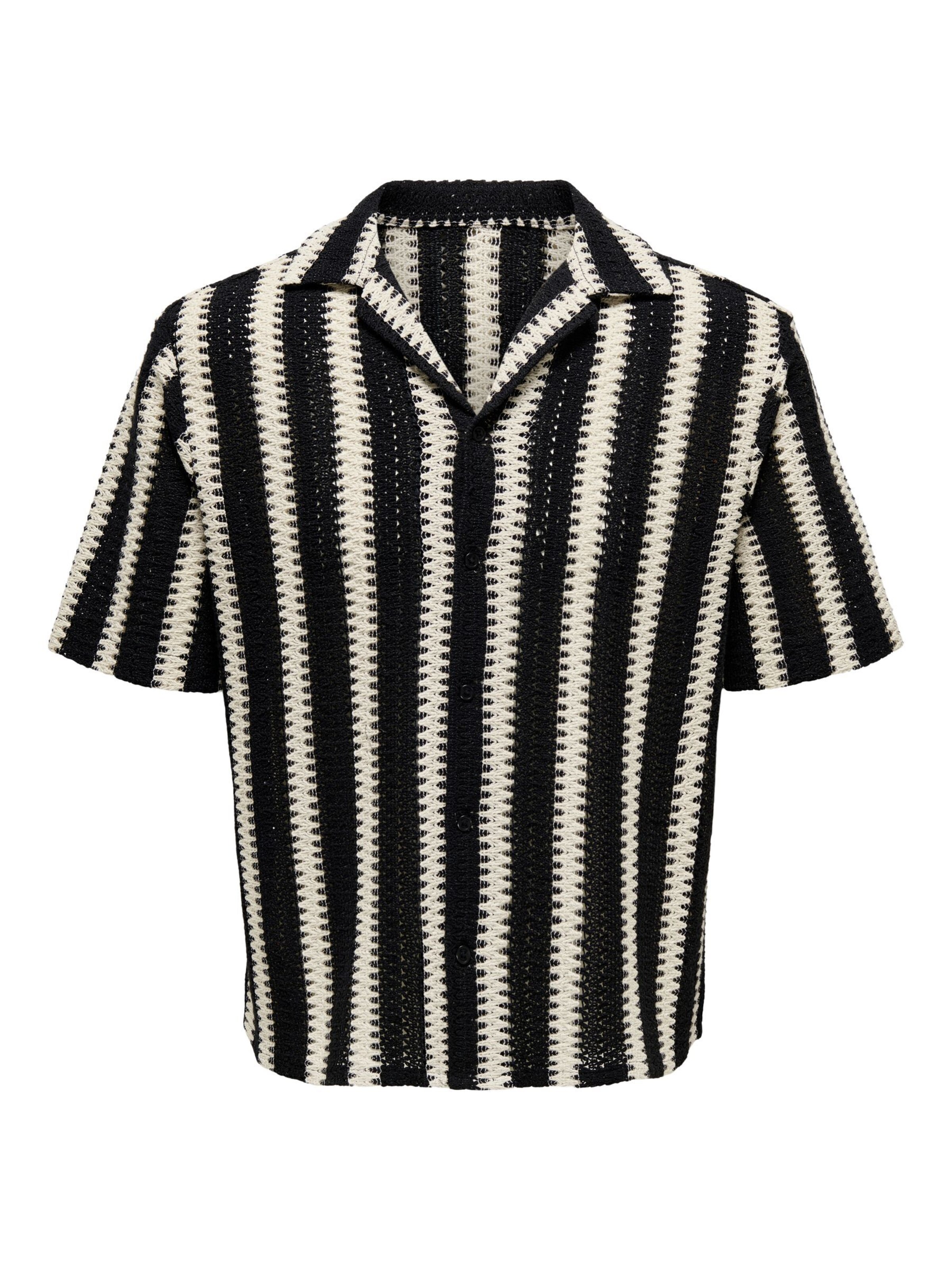 Only & Sons Button Up Shirt 'ONSDani' in Beige / Black, Item view