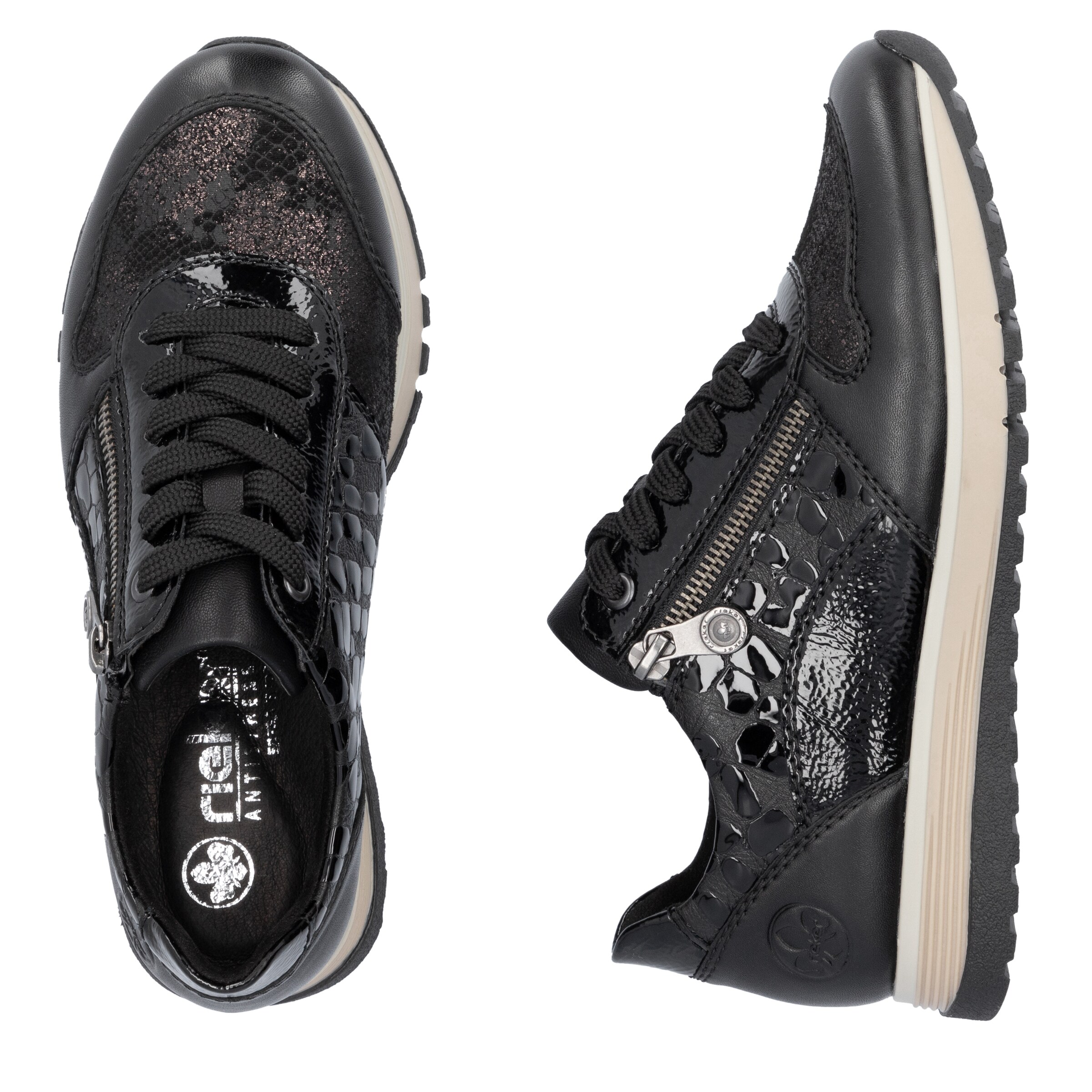 Rieker Lace-Up Shoes in Black