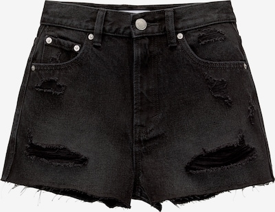 Pull&Bear Shorts in black denim, Produktansicht