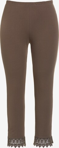 Ulla Popken Skinny Leggings  (GOTS) in Braun: predná strana