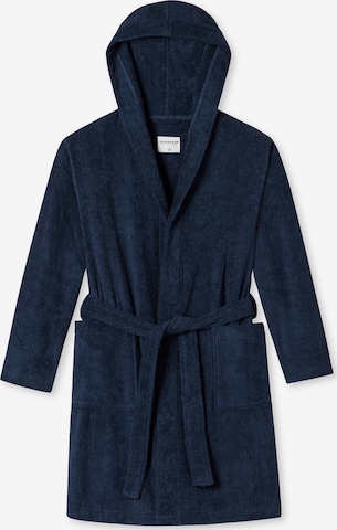 SCHIESSER Short Bathrobe in Blue: front