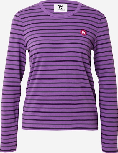 WOOD WOOD Shirt 'Moa' in de kleur Donkergrijs / Lila / Zwart, Productweergave