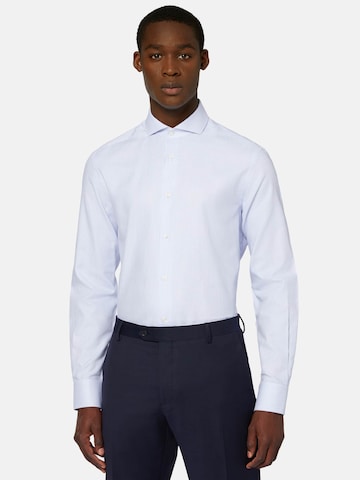 Coupe slim Chemise business 'Dobby Napoli' Boggi Milano en bleu : devant