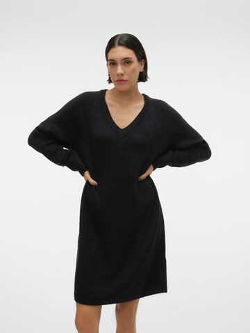 VERO MODA Knit dress 'ELLYLEFILE' in Black: front