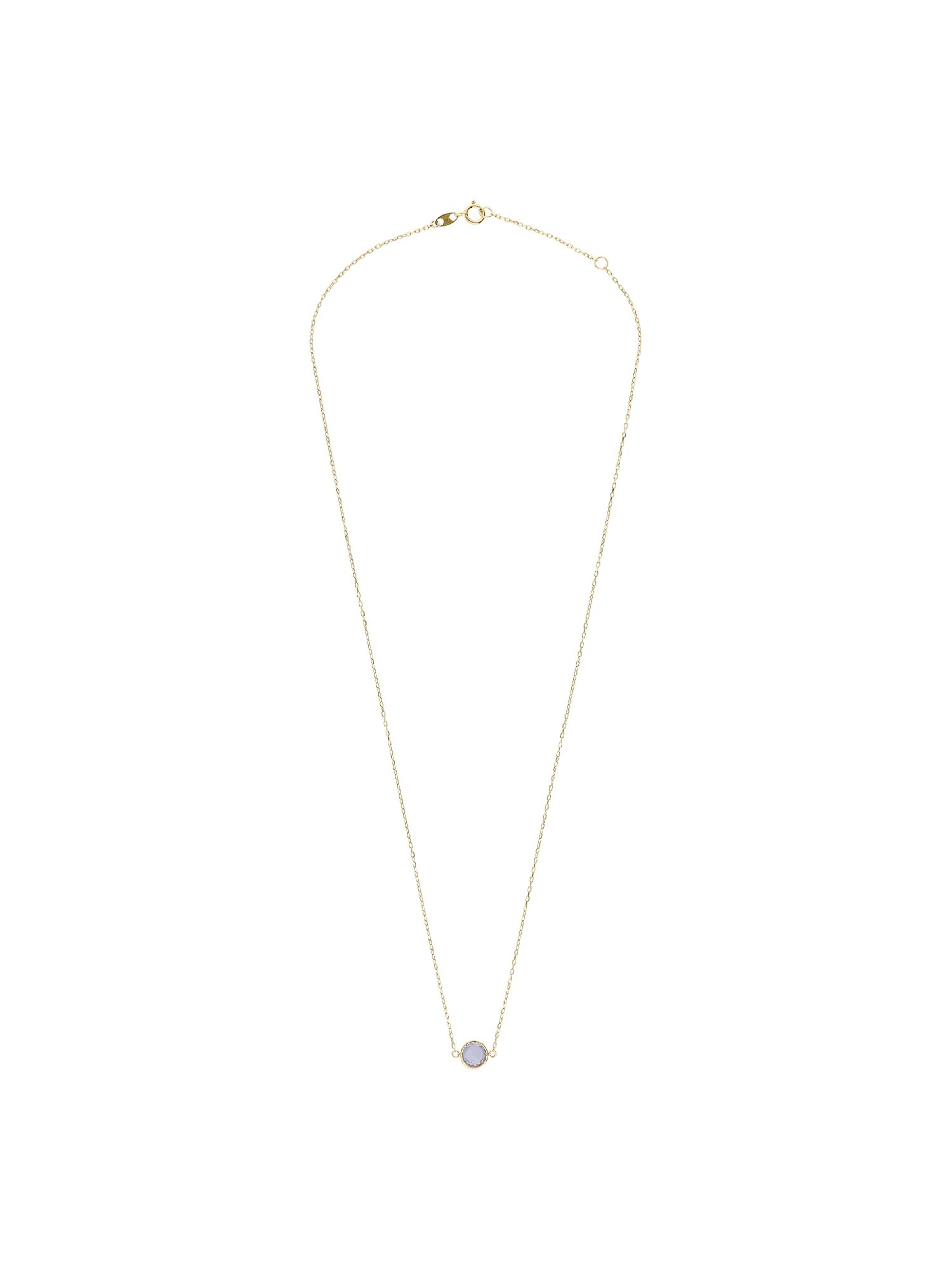 Lucardi Ketting 'Geburtsstein' in Goud: voorkant