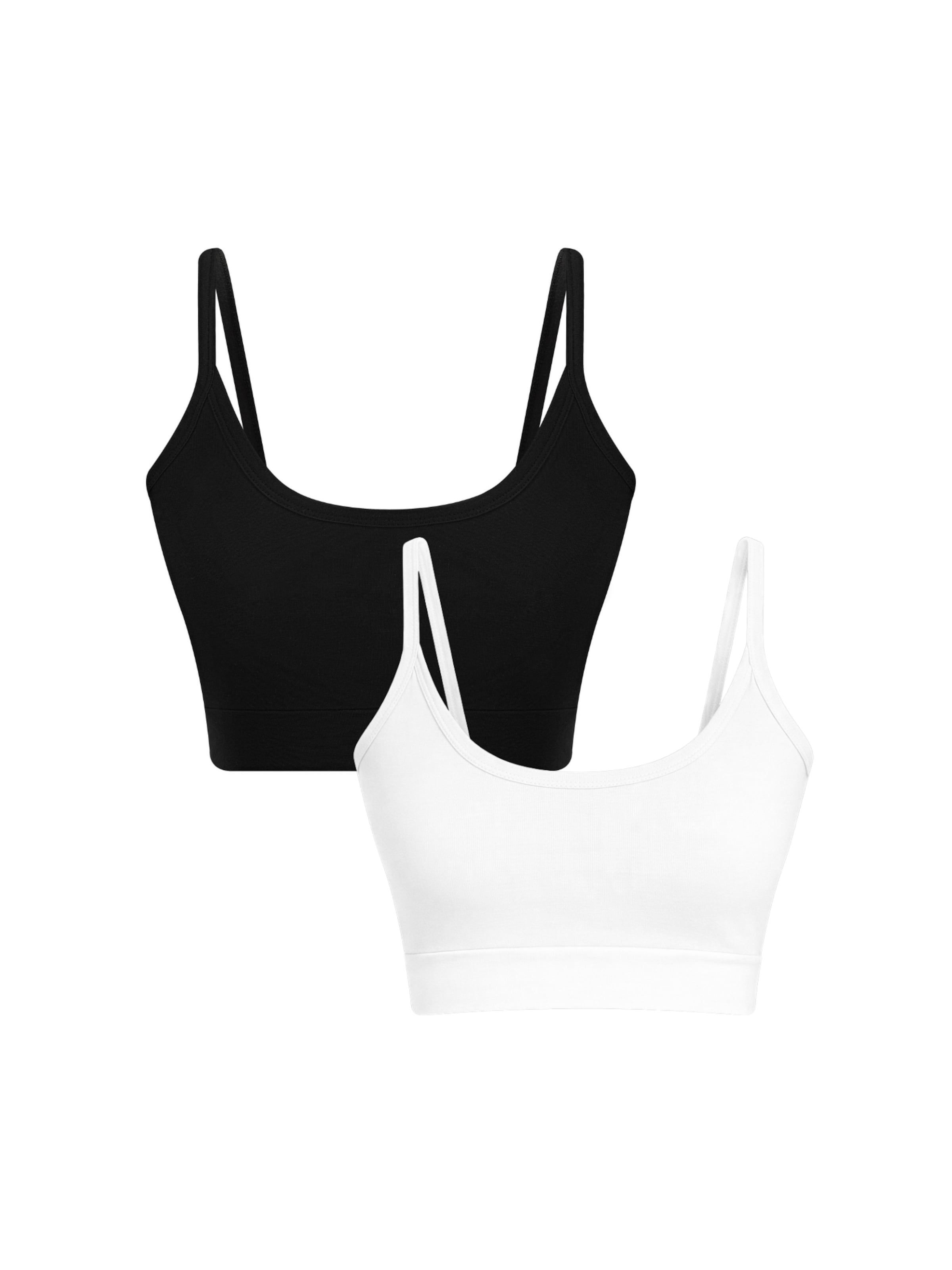 Albero Natur BH 'Bio-Baumwoll-Bustier - 2er Pack'‌‌‌ in Schwarz: Vorderseite