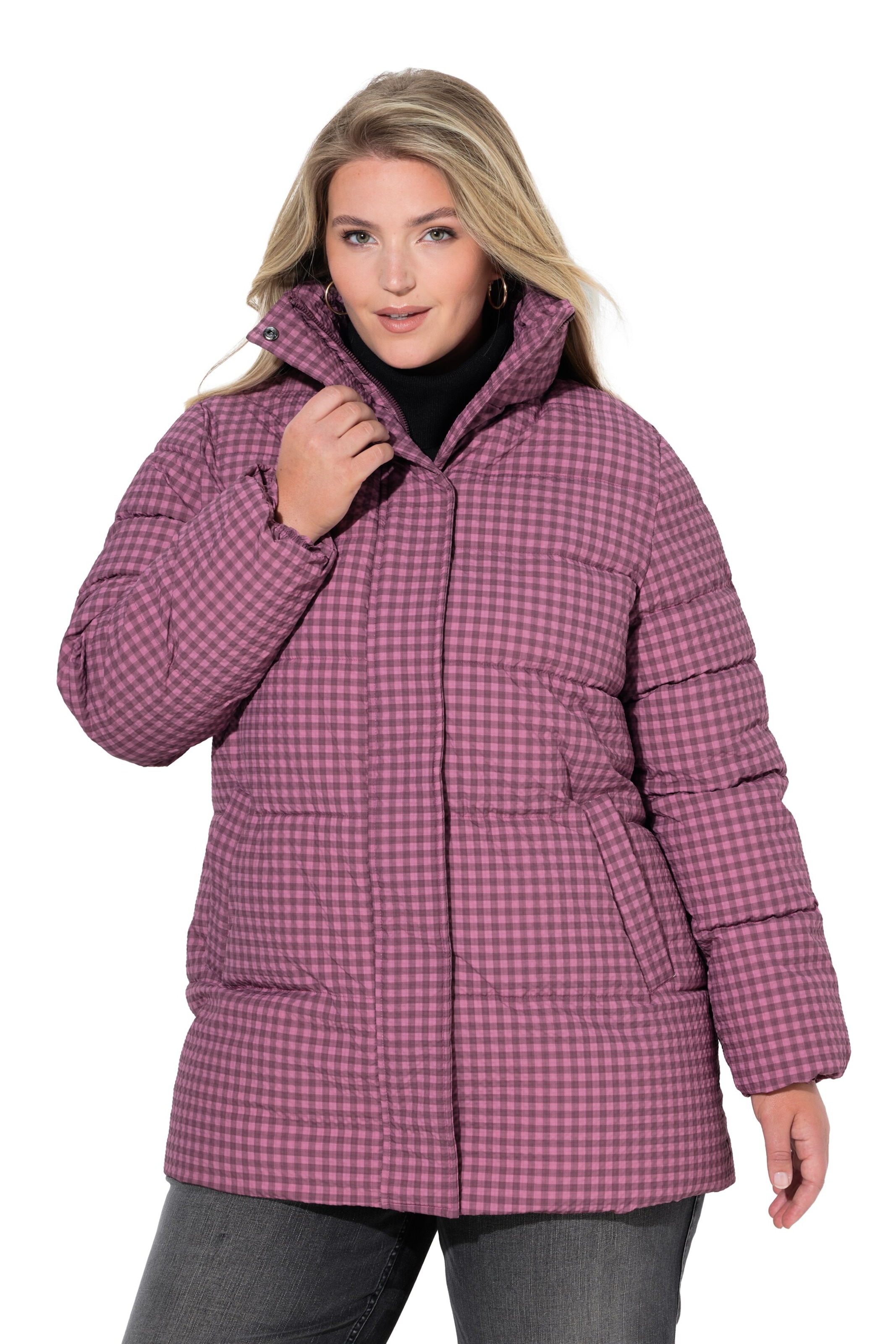 Ulla Popken Winterjacke in Pink: Vorderseite