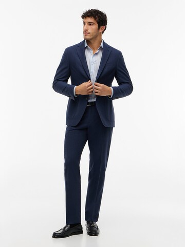 Coupe slim Chemise 'New York Label Flex Collar' TOMMY HILFIGER en bleu