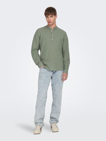 Only & Sons Slim Fit Hemd in Grün