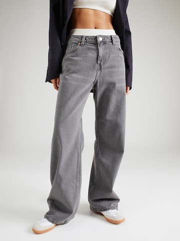 Monki Wide leg Jeans in Grijs: voorkant
