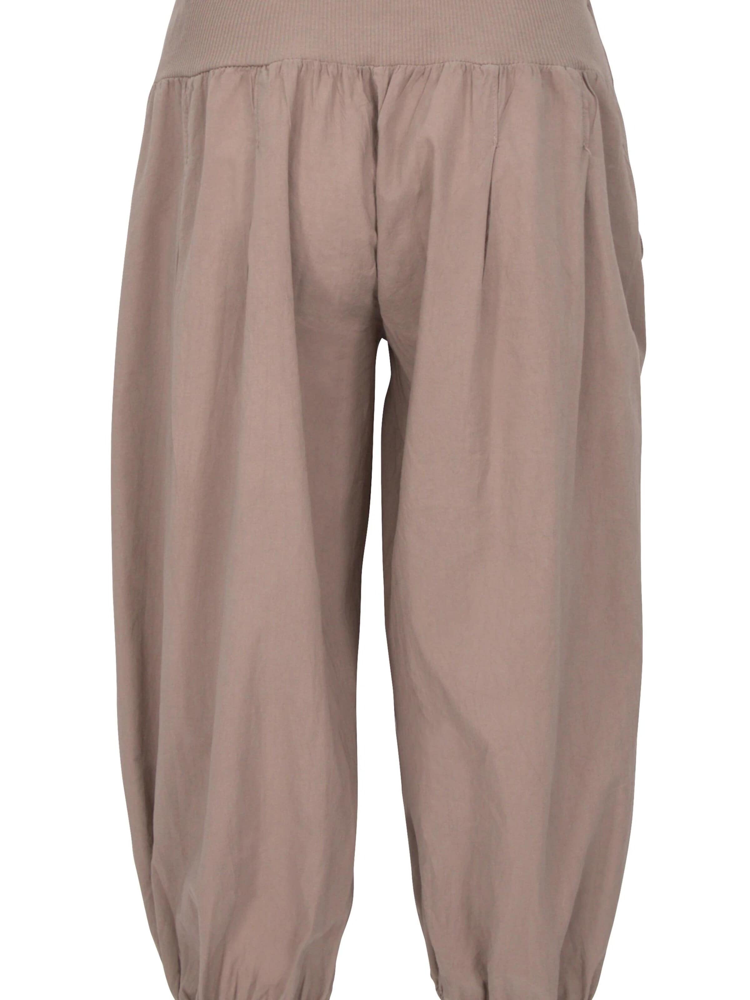 malito more than fashion Harem Pants in Brown: front