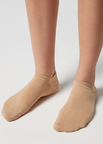 CALZEDONIA Ankle Socks in Beige: front