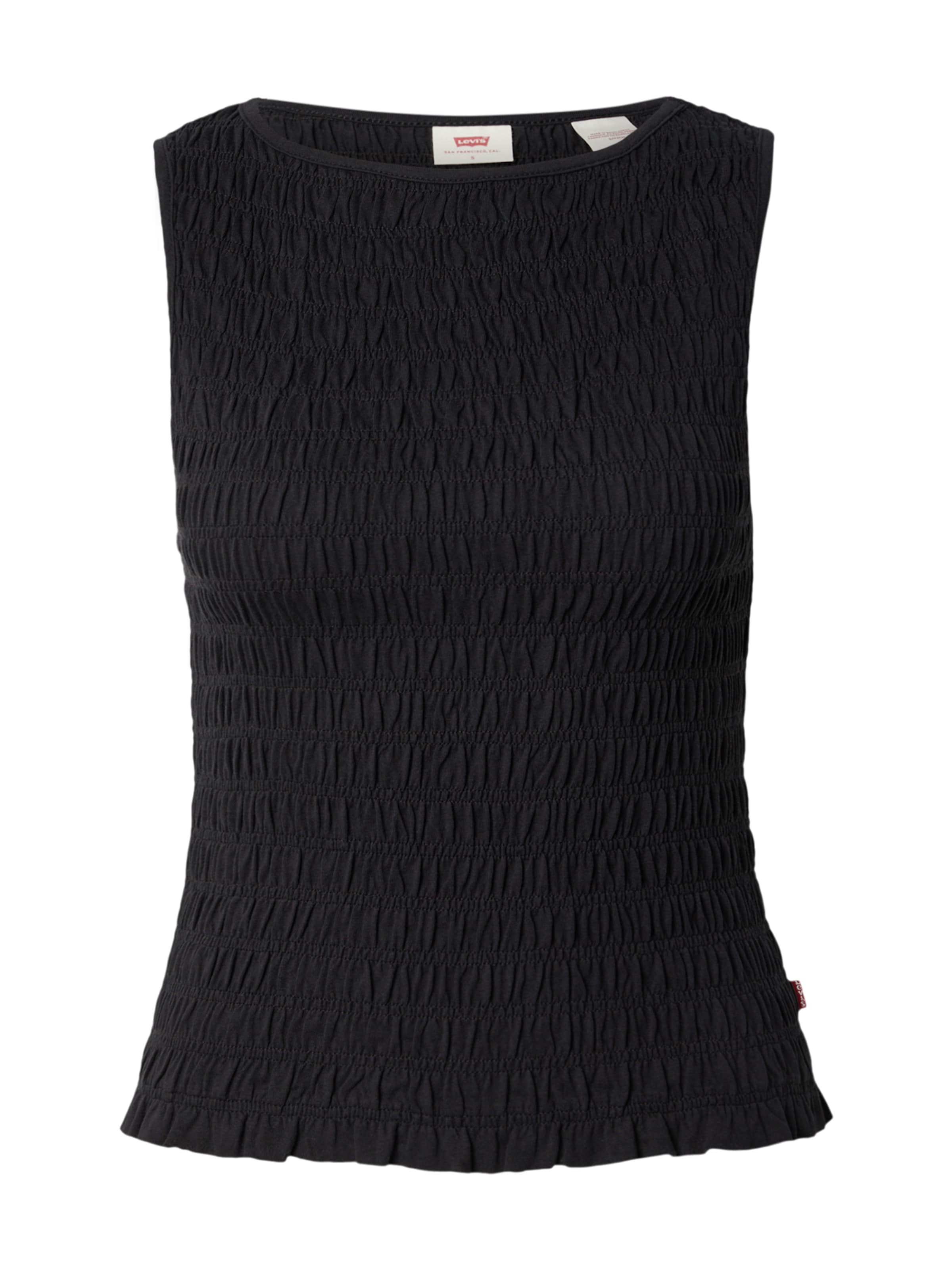 LEVI'S ® Topp 'Bella Smocked Top' i svart: framsida