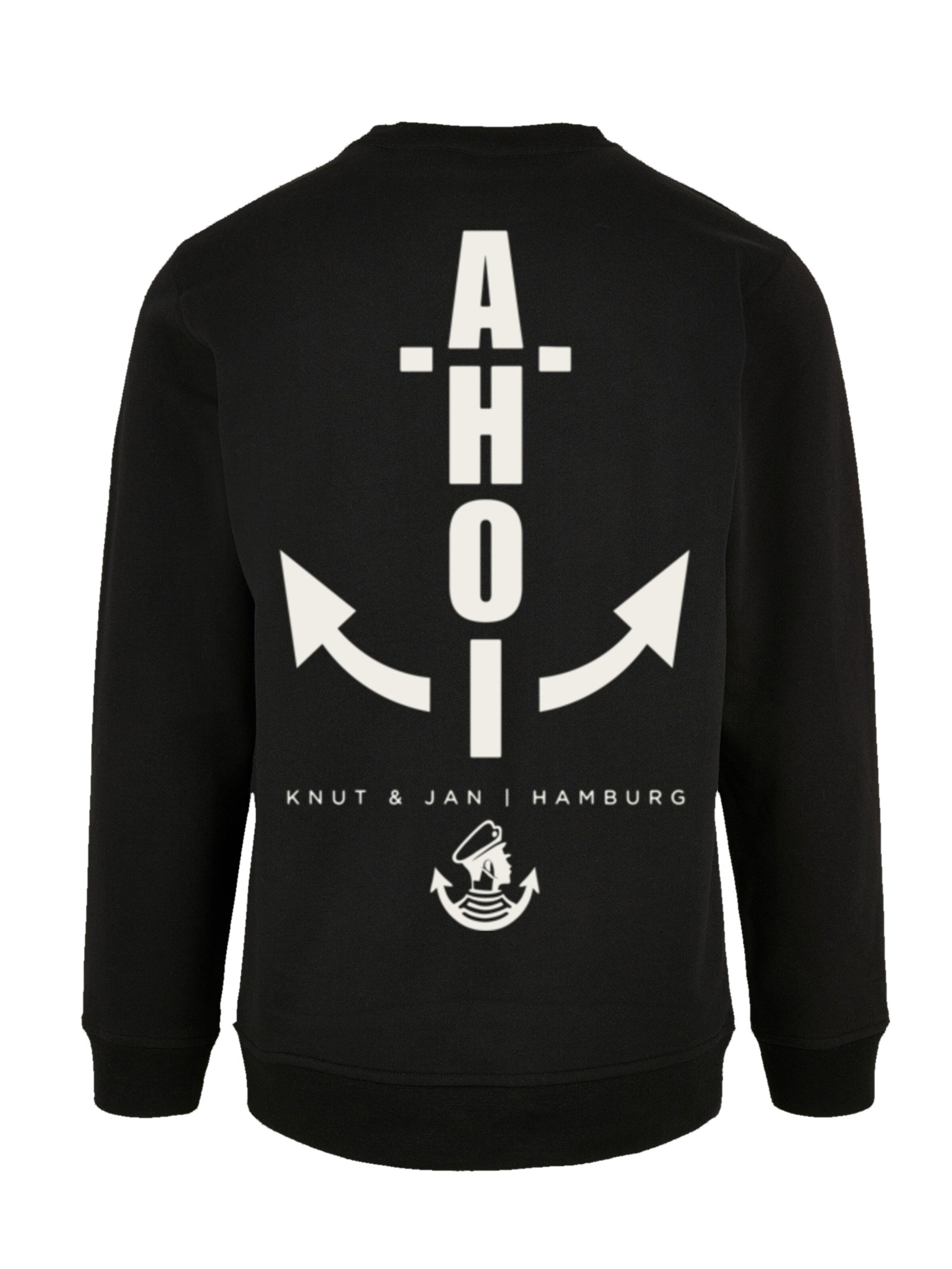 Sweat-shirt 'Ahoi Anker Knut & Jan Hamburg' F4NT4STIC en noir : devant