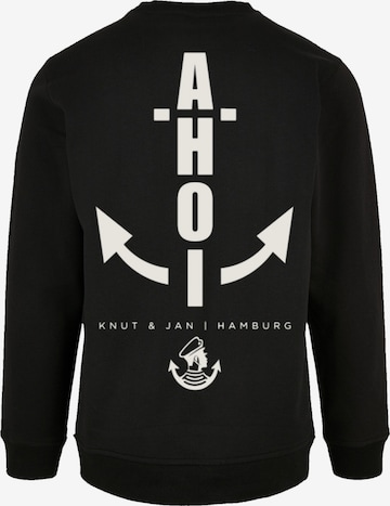 F4NT4STIC Sweatshirt 'Ahoi Anker Knut & Jan Hamburg' in Black: front