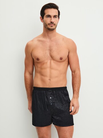 CALIDA Boxershorts 'Woven Jacquard' in Zwart