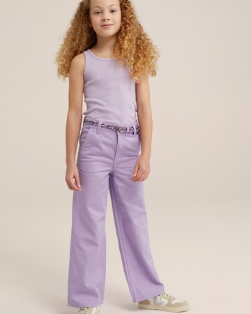 WE Fashion Bootcut Broek in Lila