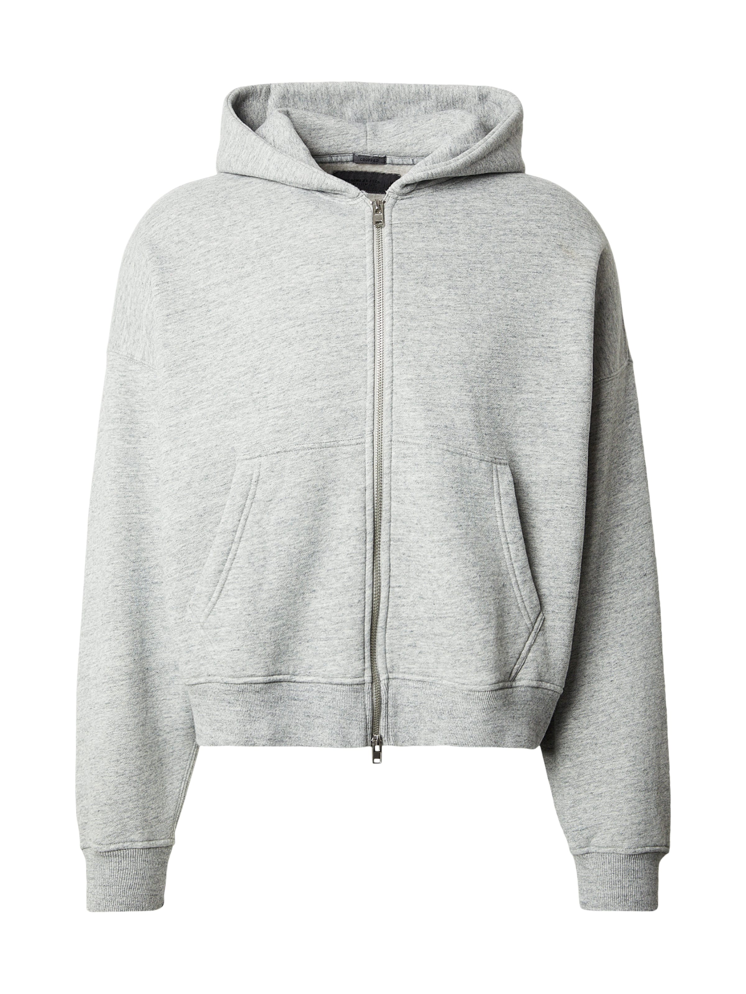 Veste de survêtement 'ESSENTIAL' Abercrombie & Fitch en gris : devant