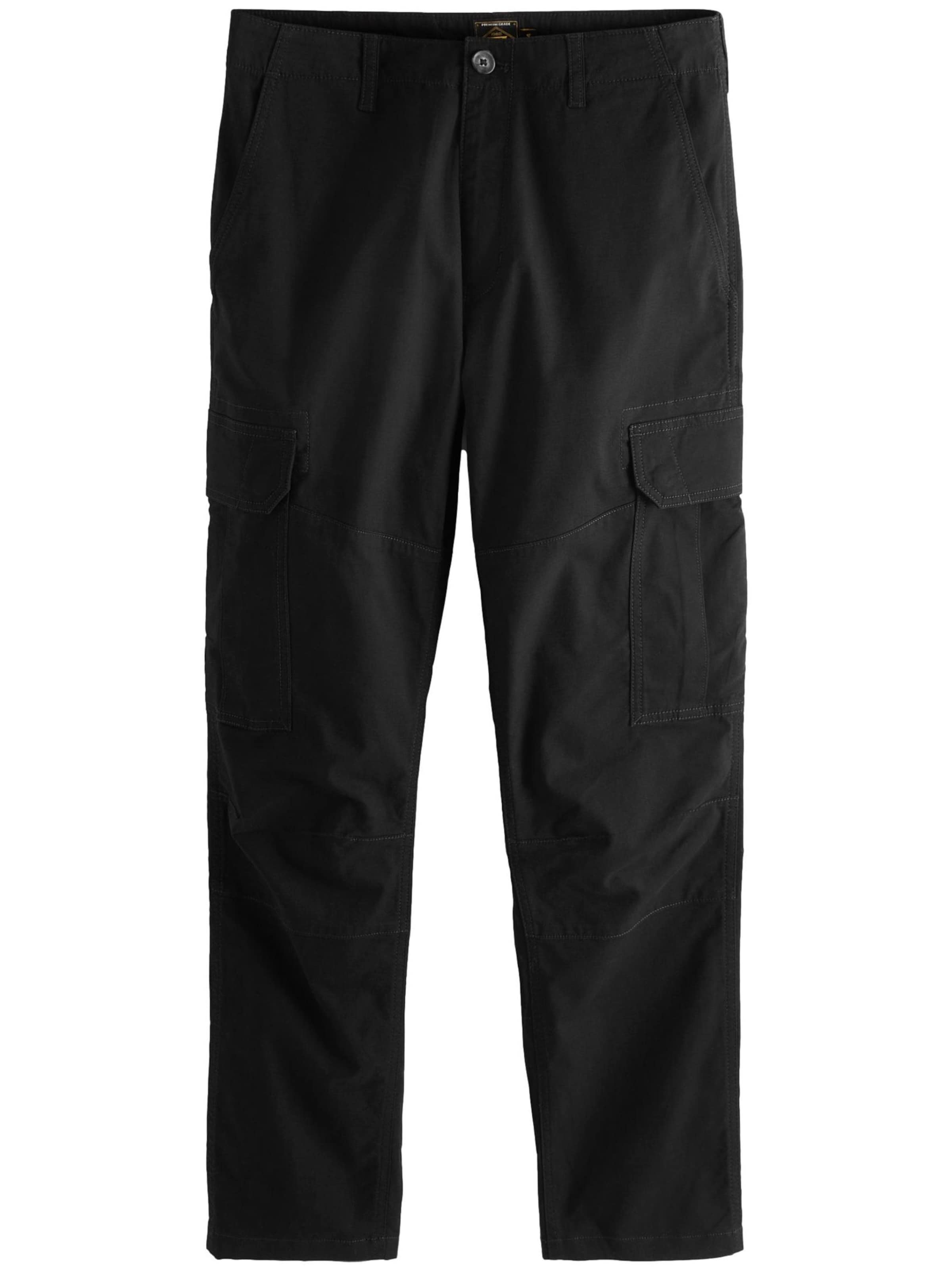Next - Tapered Calças cargo em preto: frente