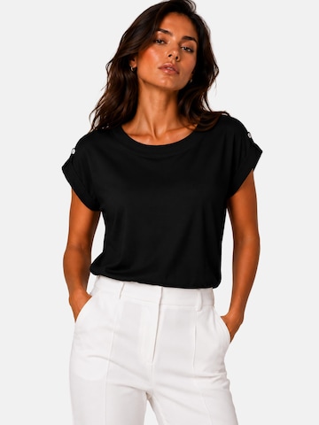 REGINA FASHION Shirt 'Blouse - Boat neckline plain' in Zwart: voorkant