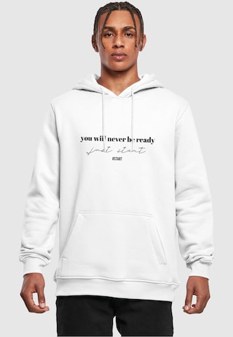 Merchcode Sweatshirt 'Just Start' in Wit: voorkant