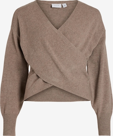 VILA Пуловер 'MAJSE' в кафяво: отпред