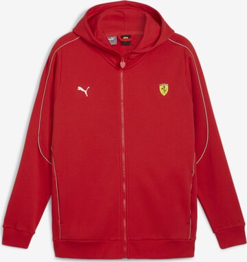 PUMA Athletic Zip-Up Hoodie in Red: front