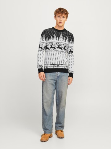Pull-over 'JJXmas Gabriel' JACK & JONES en blanc