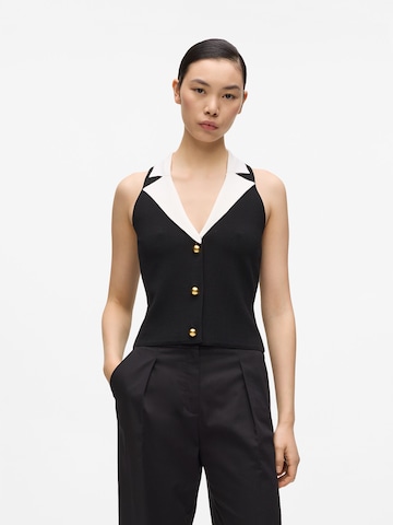 Karl Lagerfeld - Chaleco de punto en negro: frente