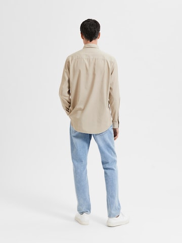 SELECTED HOMME Regular Fit Hemd in Beige