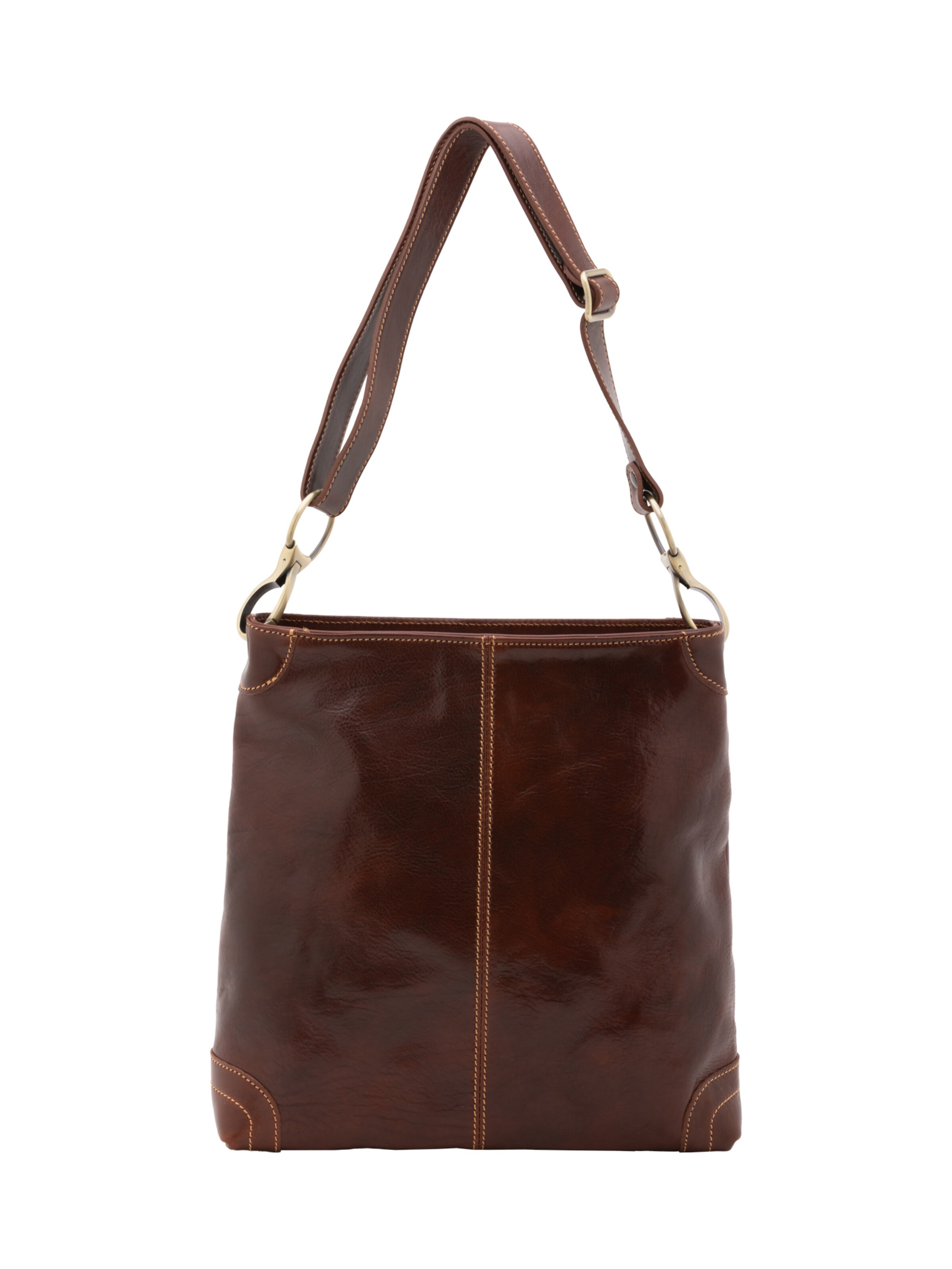 Borsa a spalla 'Borsa a Spalla Donna Pelle Vacchetta Vera - Chiusura Zip Tracolla Regolabile' di I Fratelli in marrone