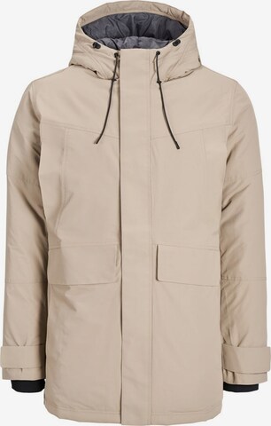 JACK & JONES Winter Parka in Beige: front